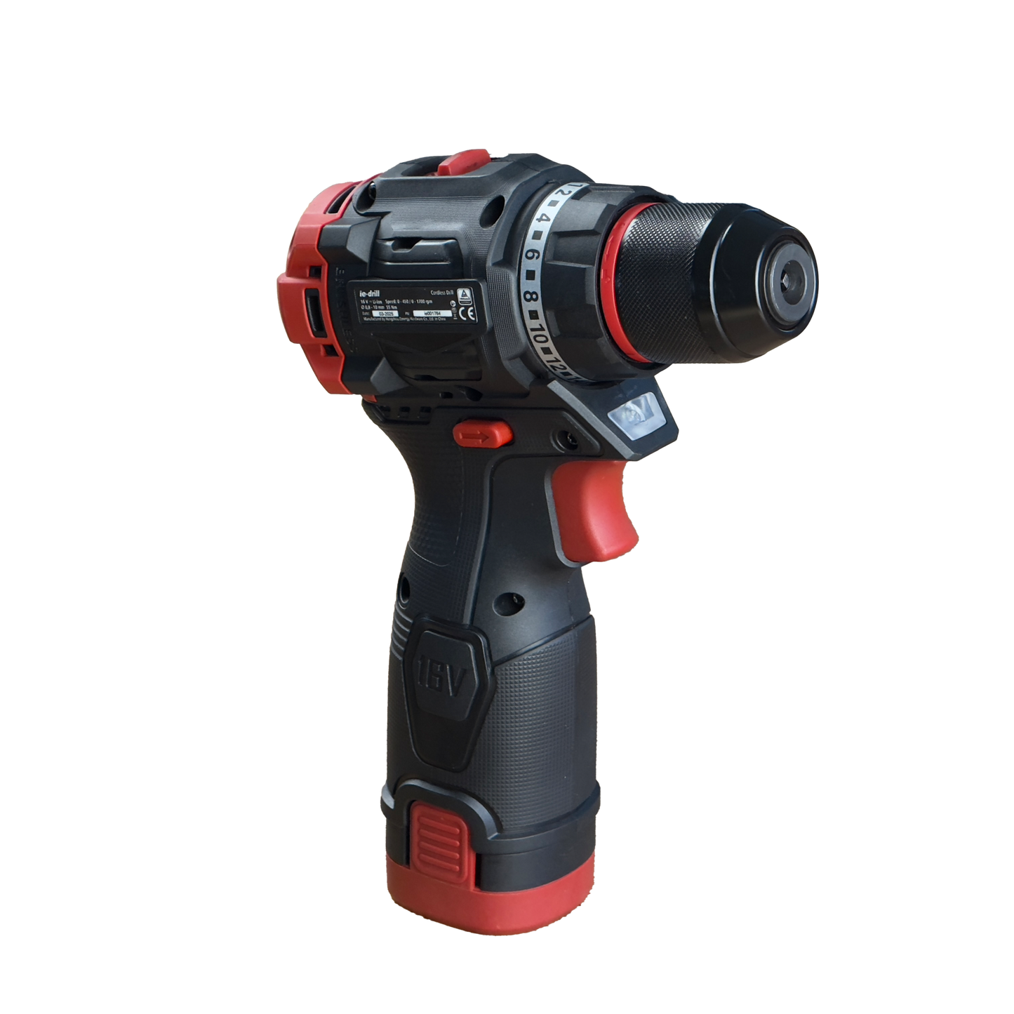 ie-drill 16V Akkubohrschrauber 55Nm inkl. zwei 2Ah Akkus, Ladegerät und Koffer