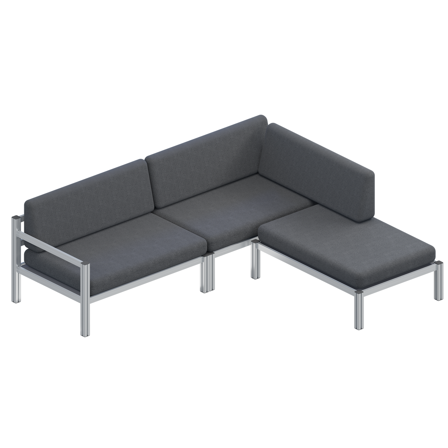 Sitzlounge (Gestell) aus Aluminiumprofilen