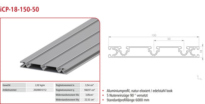 Verbindungsprofil ie-P-18-150-50-5