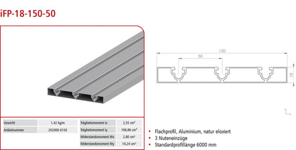 Flachprofil ie-P-18-150-50-3